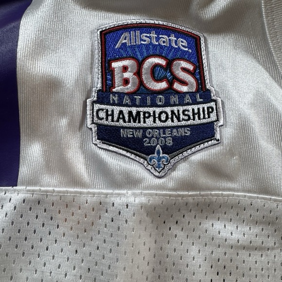 LSU Tigers #1 2008 Allstate BCS National Championship Nike Jersey Sz XL White - Picture 3 of 16